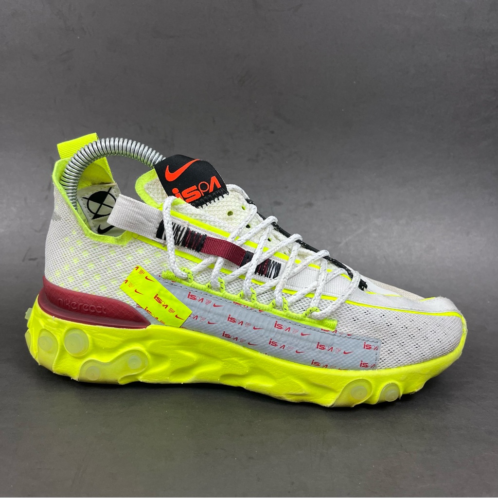 Nike React Ispa Ct2692-002 Platinum Tint Volt Red Shoes $160 Men’s 4/Women’s 5.5